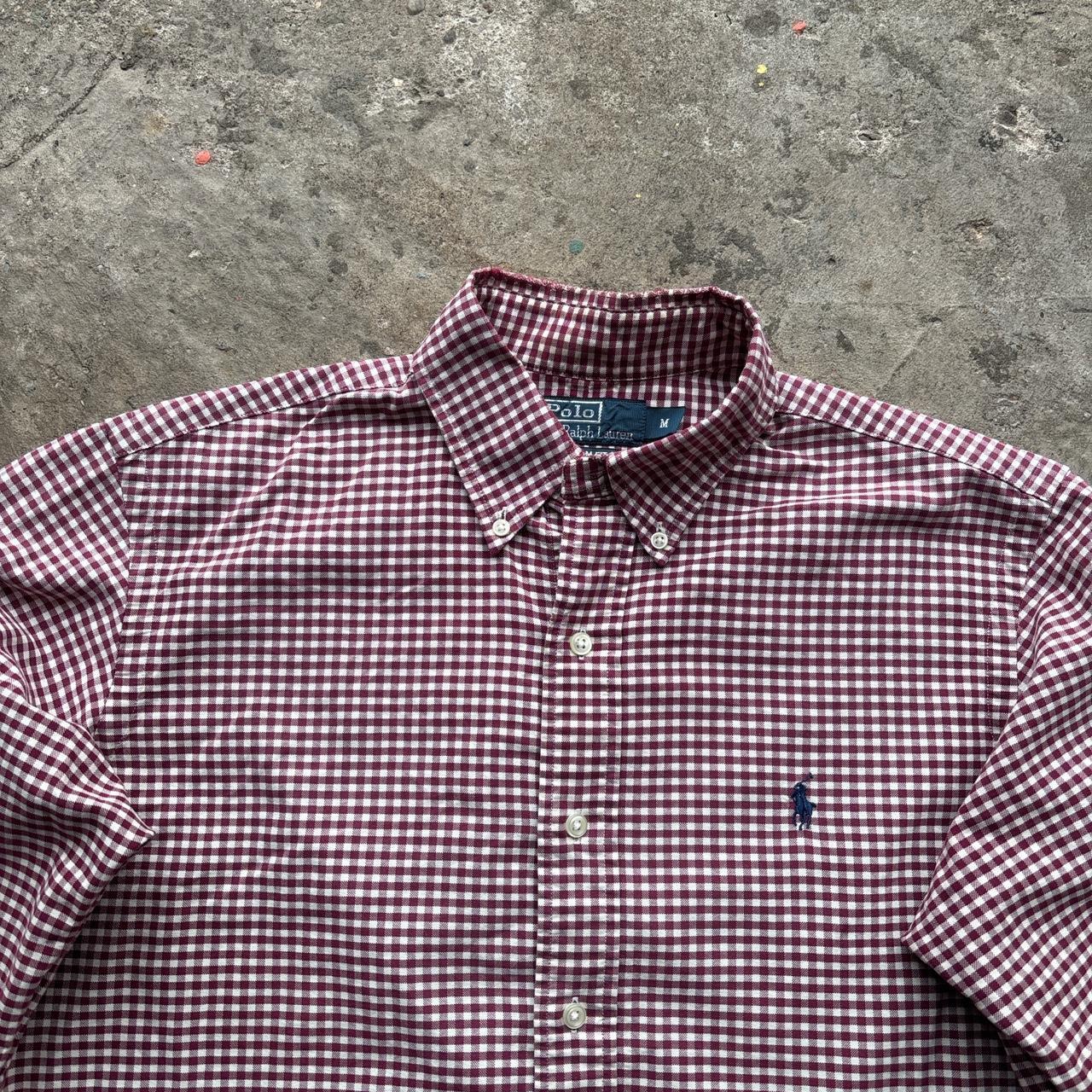 Burgundy and white Polo Ralph Lauren shirt