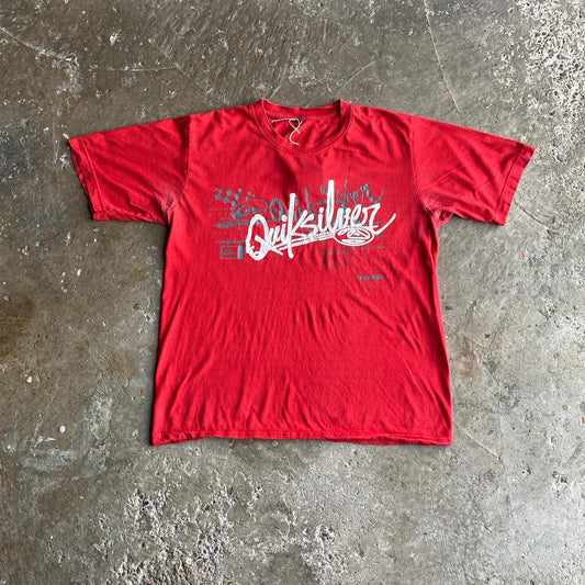 Red Quiksilver Graphic Y2K T-Shirt - M