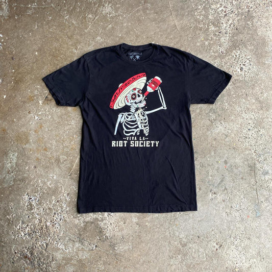 Black Graphic Riot Society T-Shirt - M