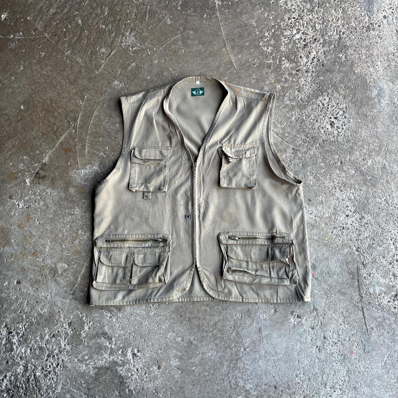 Tan Utility Vest w/ Multiple Pockets - L