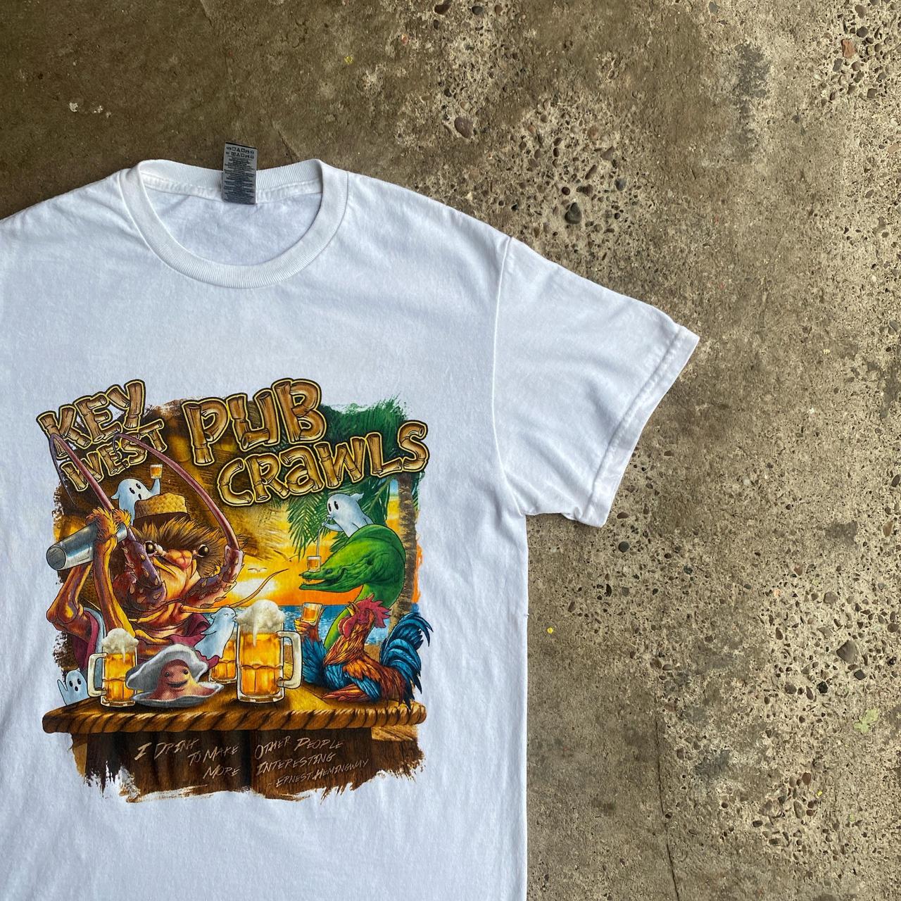 White Key West Pub Crawl Graphic T-Shirt - S