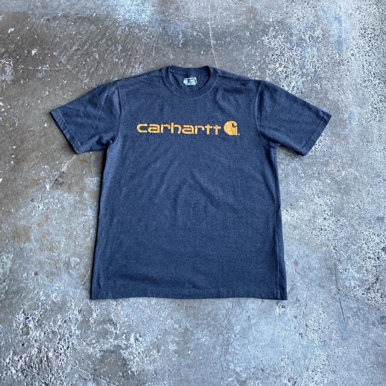 Grey Carhartt Text Graphic T-Shirt - M