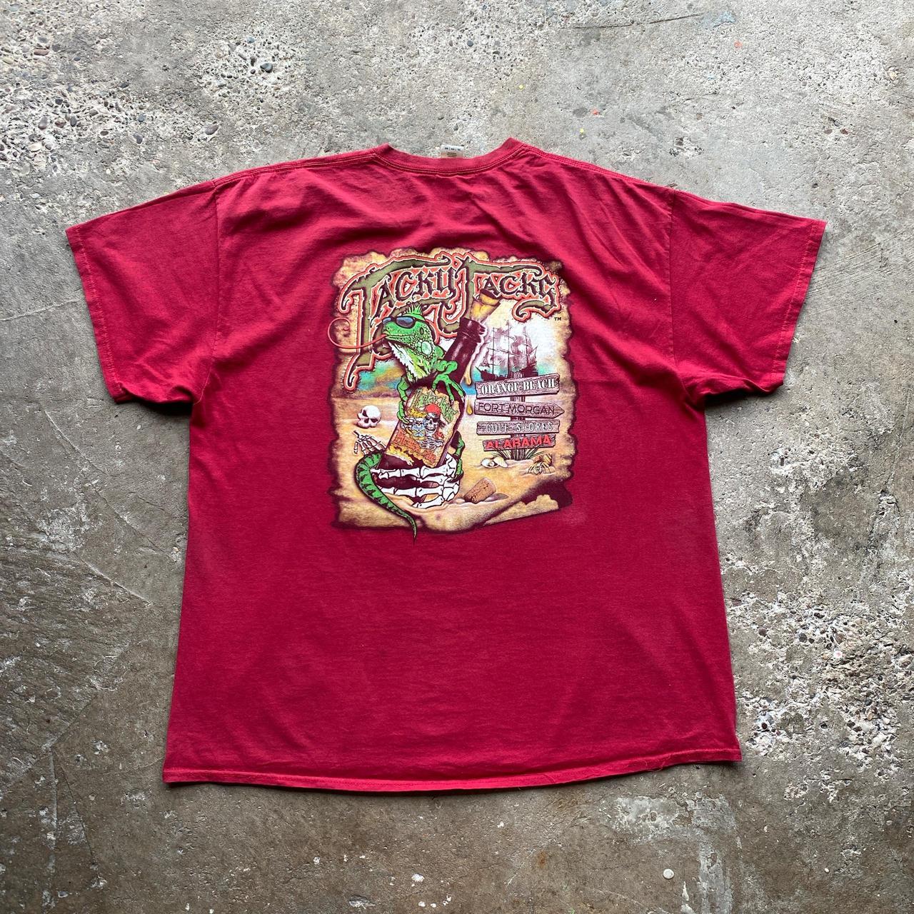 Red vintage graphic tee with ‘Tacky Jacks’ print - XXL