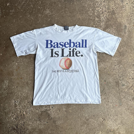 White Single Stitch Vintage 92’ ‘Baseball is Life’ Graphic T-Shirt - L