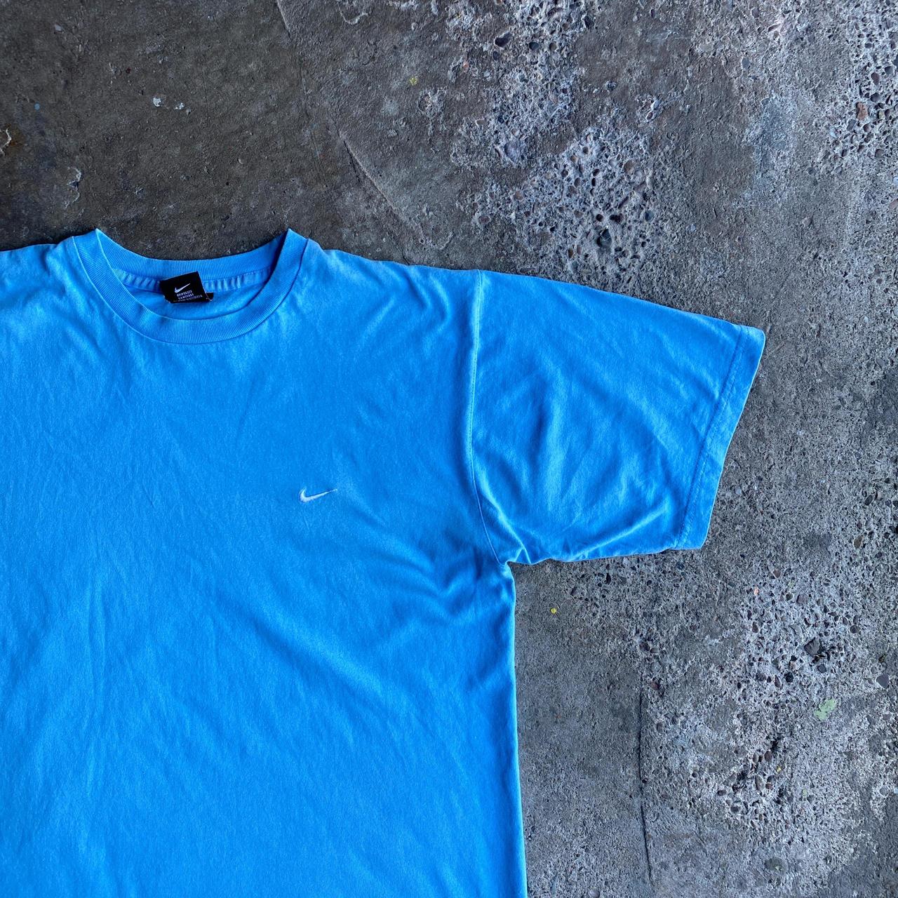 Vintage Blue Nike Embroidered Tick T-Shirt - L