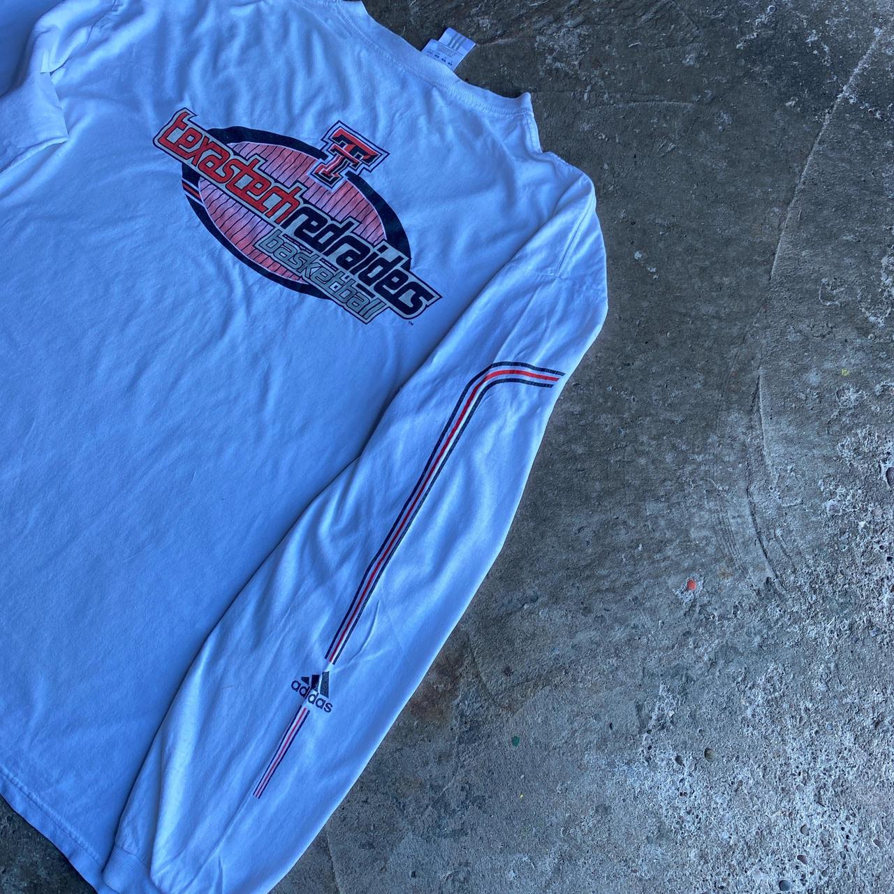 White Adidas Long-Sleeve Graphic Basketball T-Shirt - XL