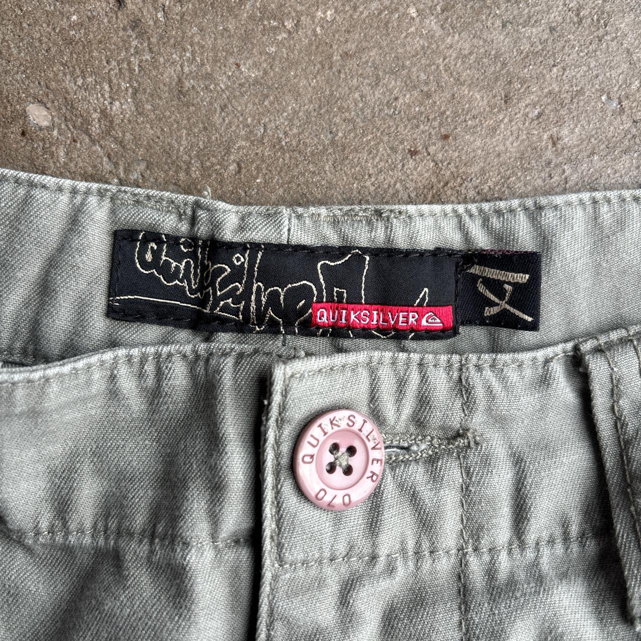 Green Quiksilver Graphic Y2K Cargo Shorts