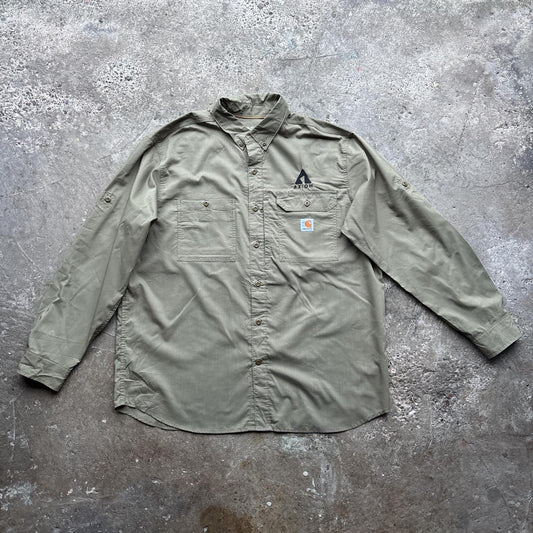 Khaki Carhartt technical shirt with embroidered logo
