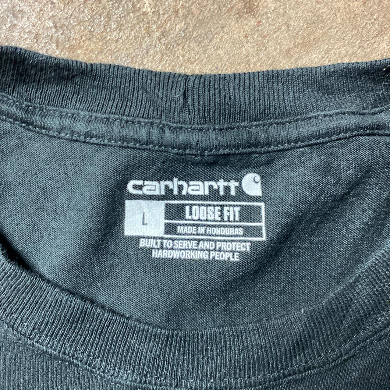 Black Carhartt Single Pocket T-Shirt w/ Back Print - L