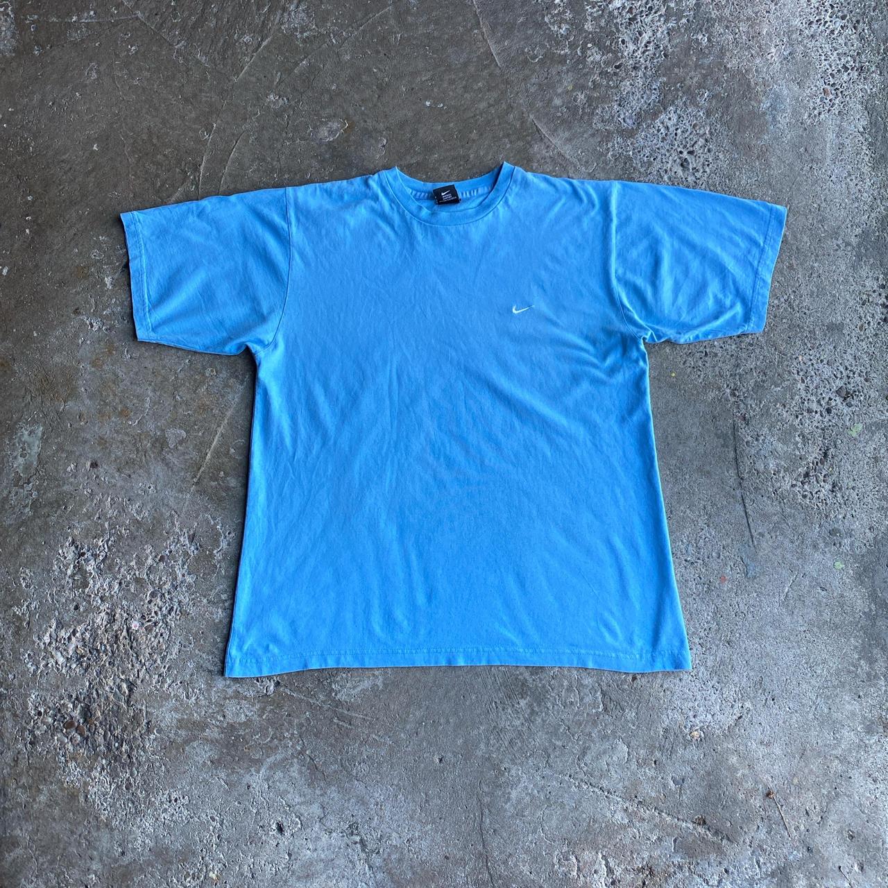 Vintage Blue Nike Embroidered Tick T-Shirt - L