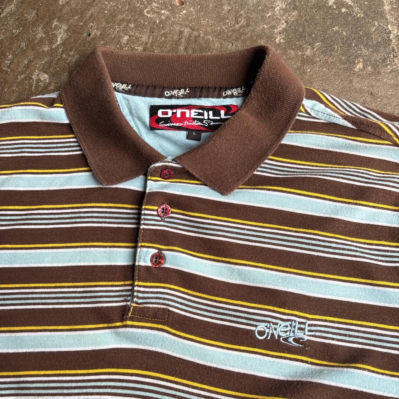 00s Brown, blue, yellow O’neill polo shirt