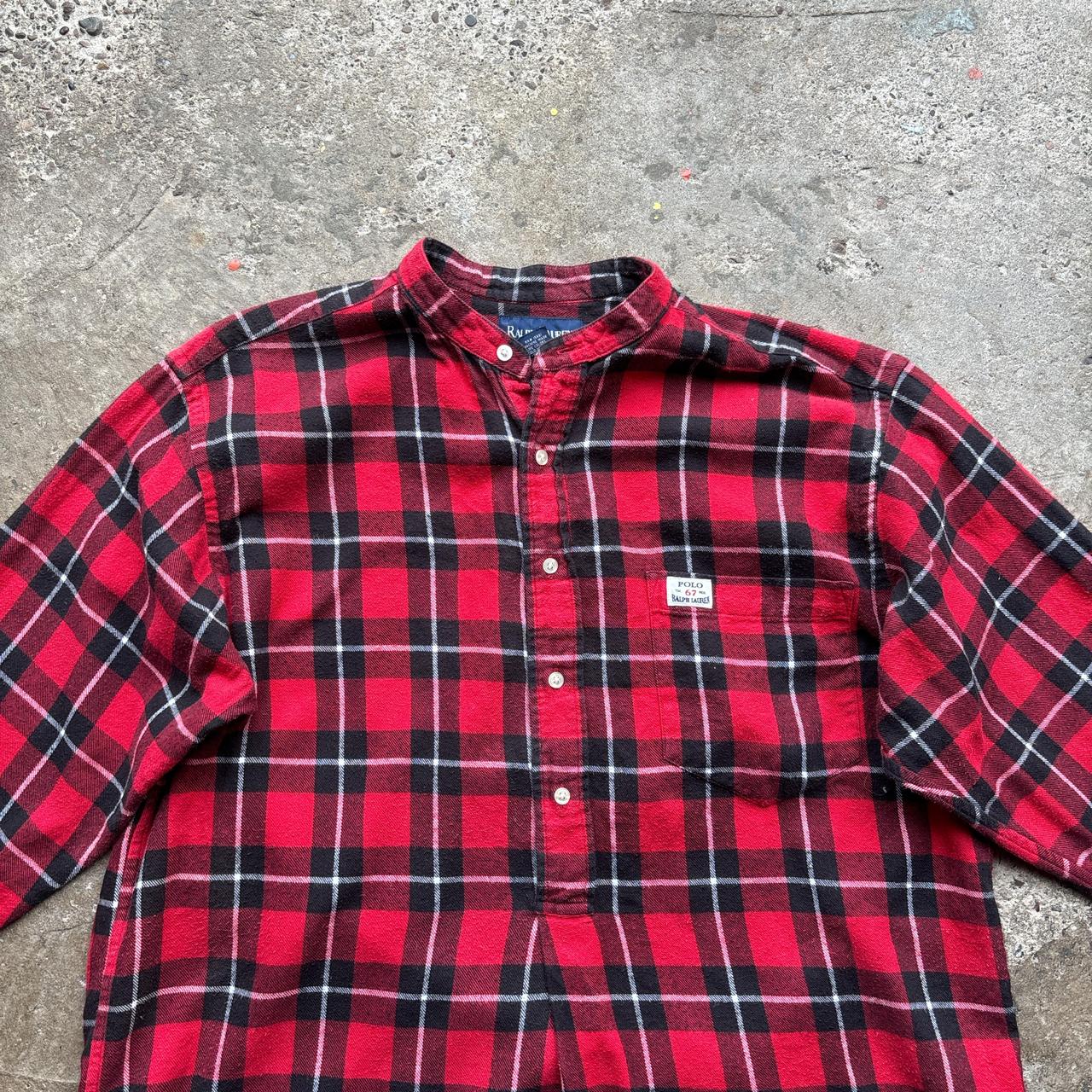 Red and black Ralph Lauren chequered shirt dress - S