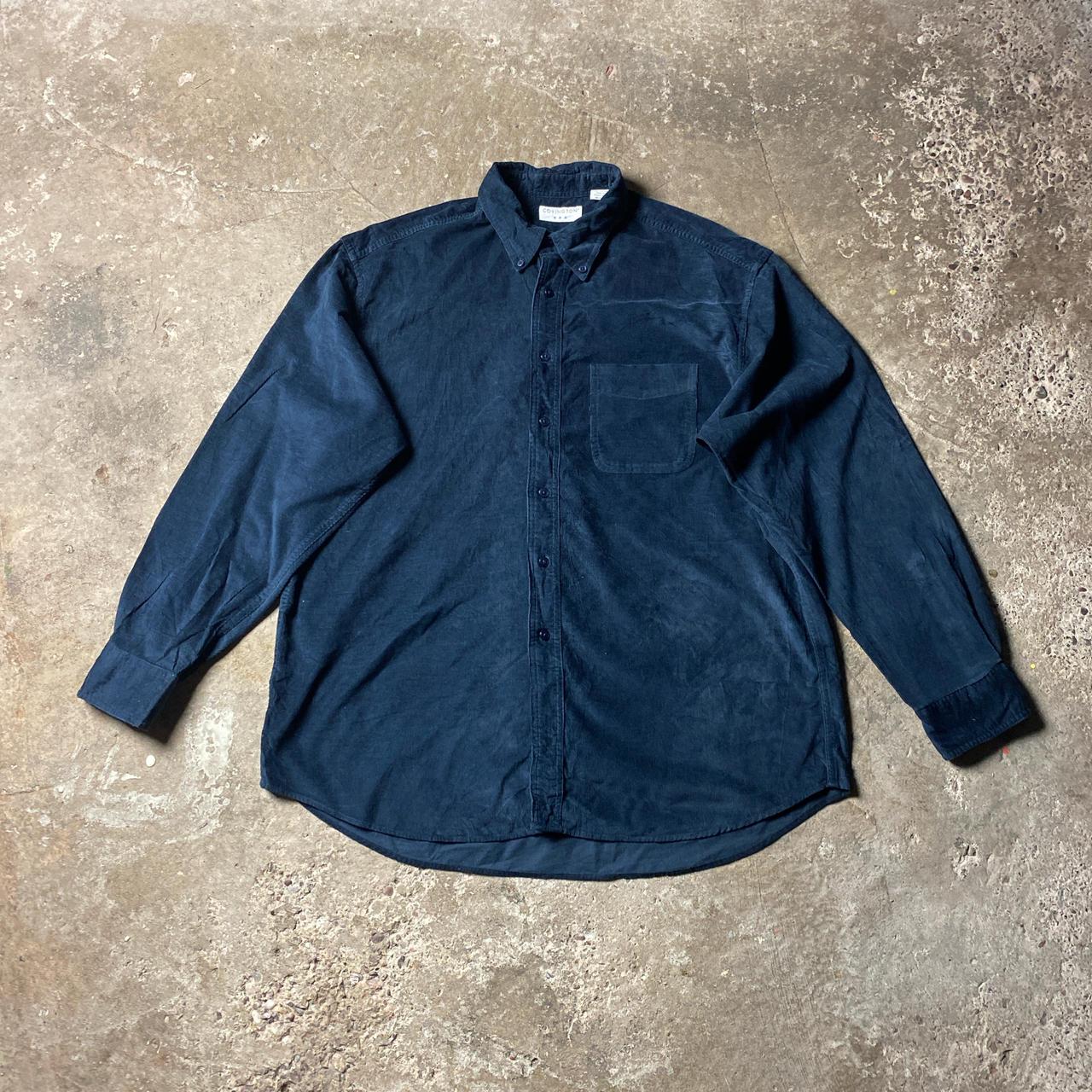 Navy Corduroy Button Up Shirt - L