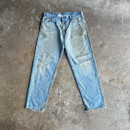 Blue Denim Heavily Distressed Dickies Carhartt
