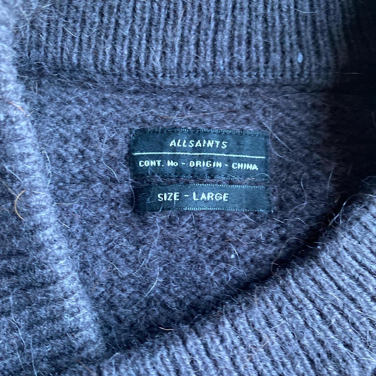 Purple All Saints Full Zip Asymmetrical Sweater - L