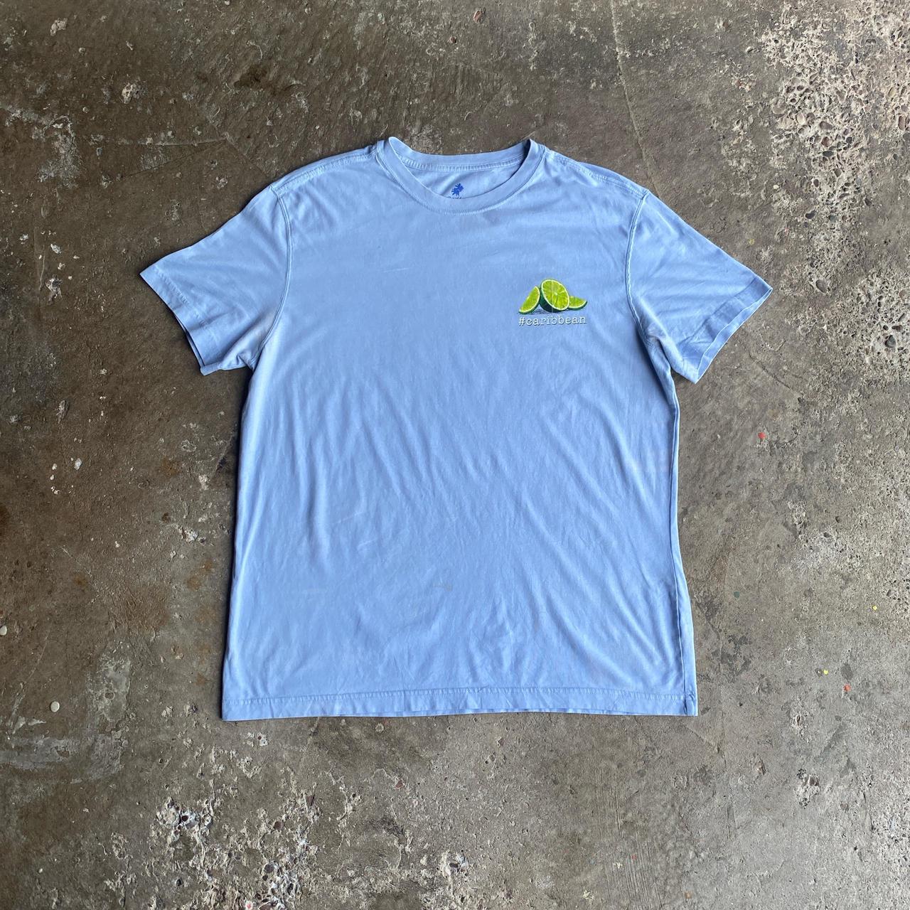 Light Blue Graphic Beer T-Shirt - L