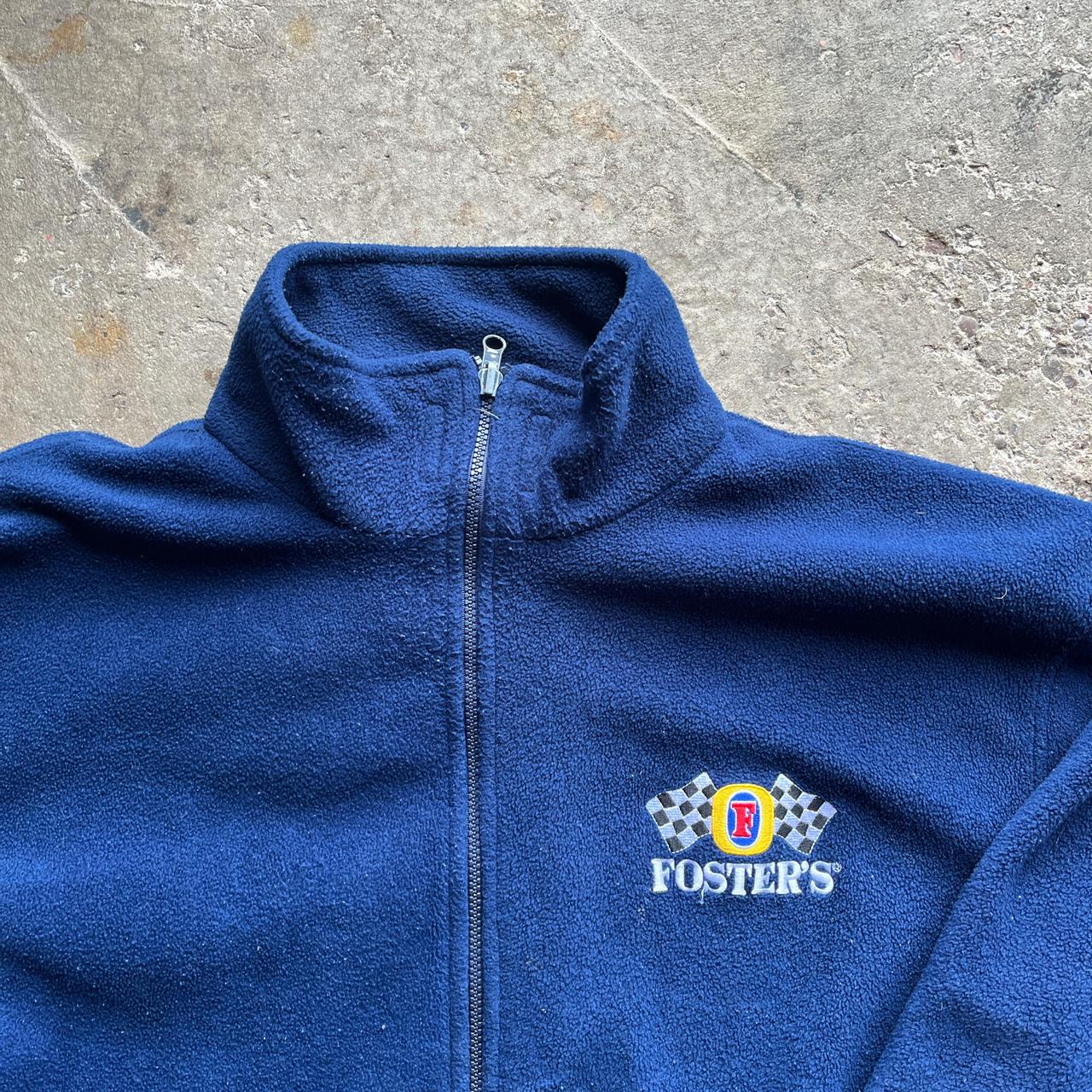 Vintage Fosters Full Zip Fleece in Navy