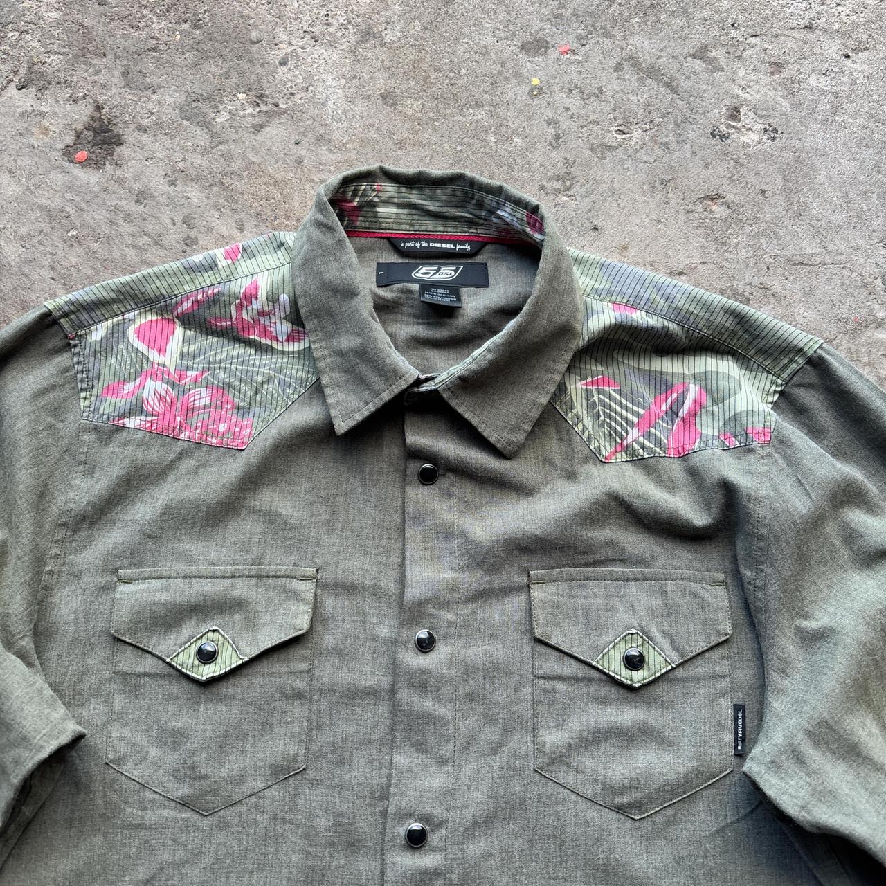 Y2K Green Diesel 55 western shirt