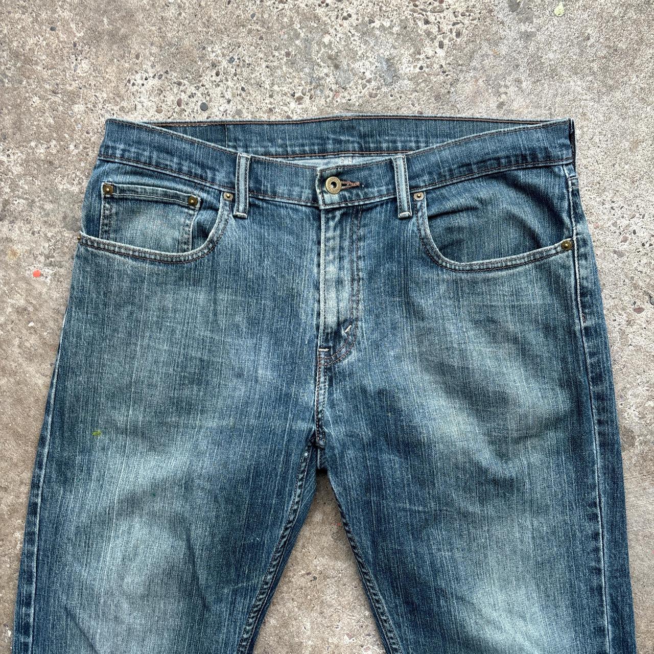 Levi Strauss & Co washed blue straight denim jeans