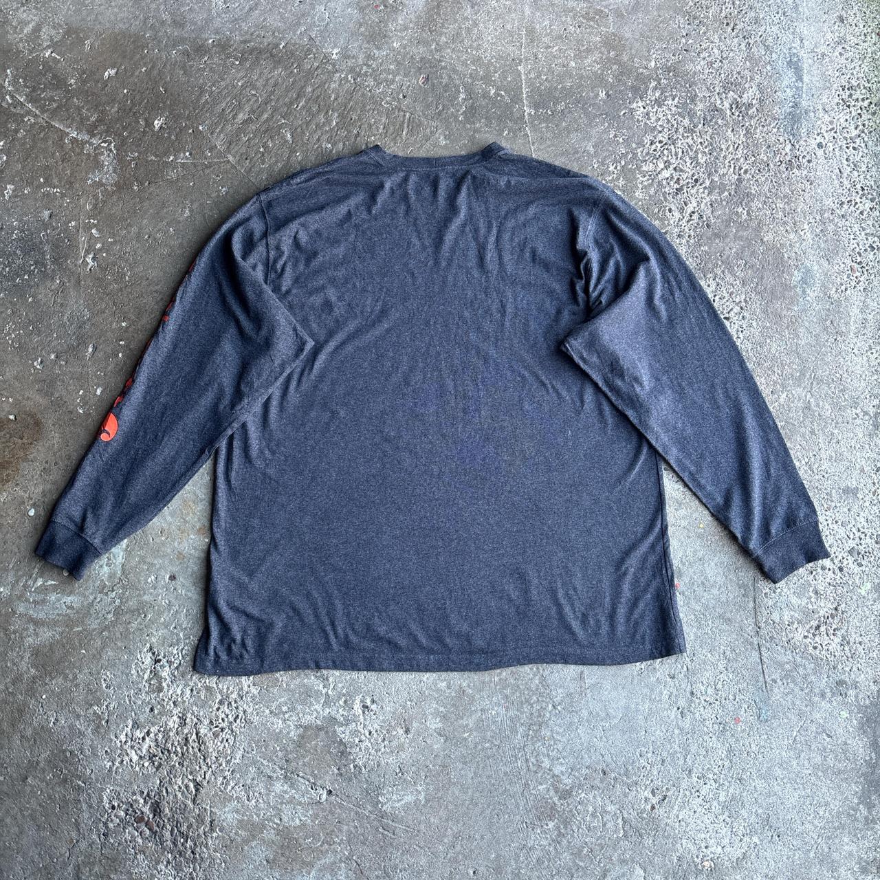 Grey Long Sleeve Carhartt Text Graphic T-Shirt - 2XL