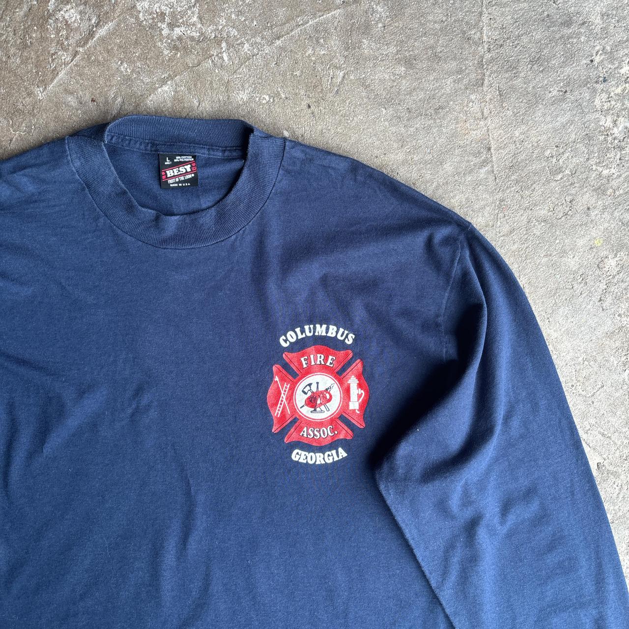 Navy Graphic Fire Department Long-Sleeve T-Shirt - L