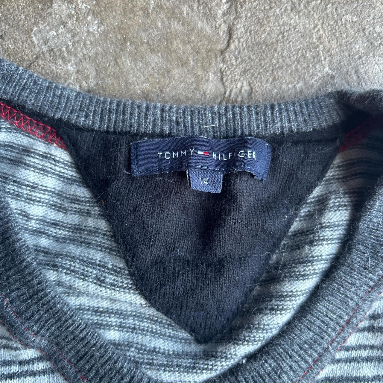 Striped Grey Tommy Hilfiger Knitted Vest - 14 (women’s)