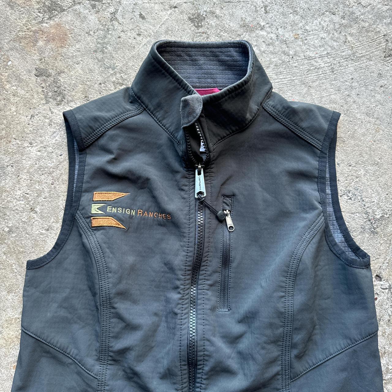 Black Carhartt Utility Vest with soft grey lining