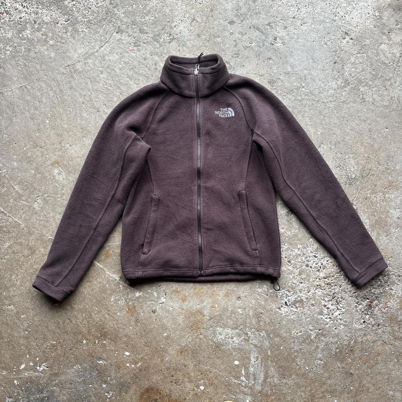 Brown The North Face zip-up fleeec - XS