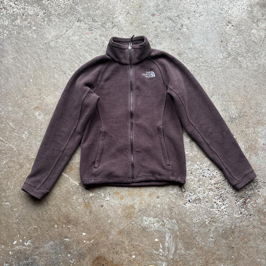 Brown The North Face zip-up fleeec - XS