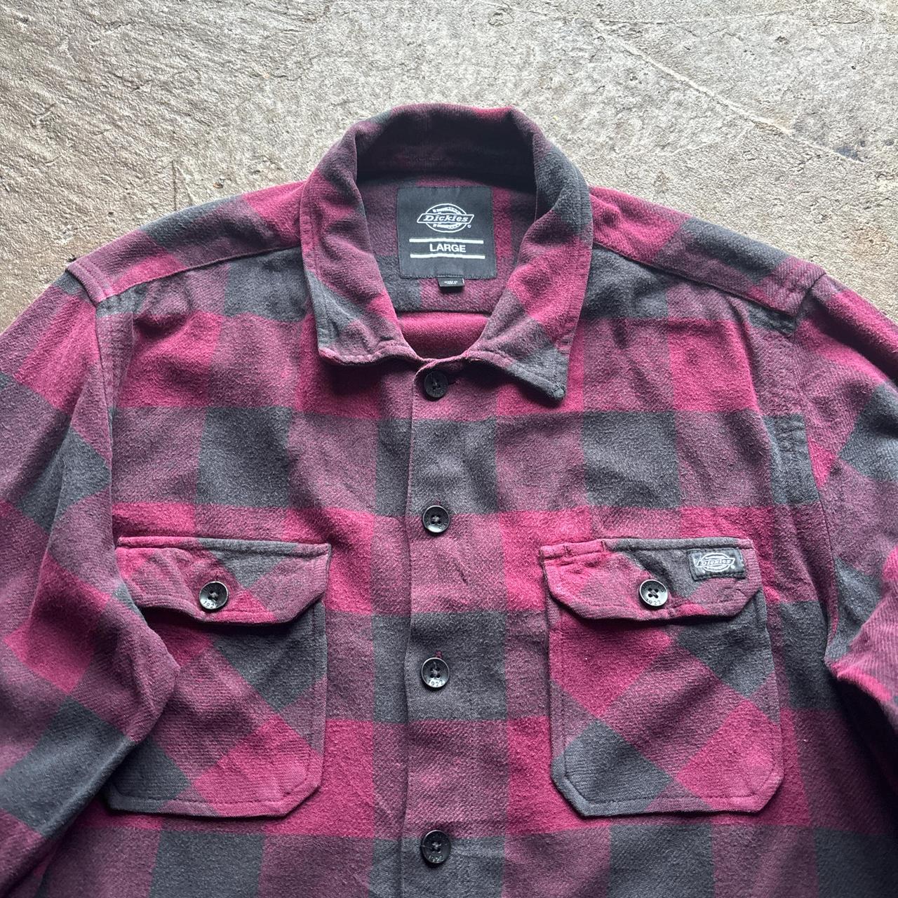 Burgundy and black Dickies Flannel Shirt - L