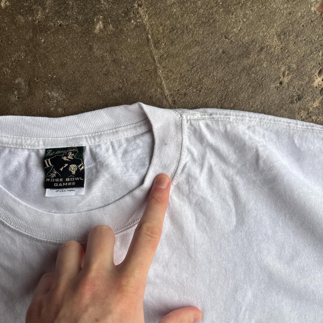 Vintage White Graphic Rose Bowl 2004 T-Shirt - XL