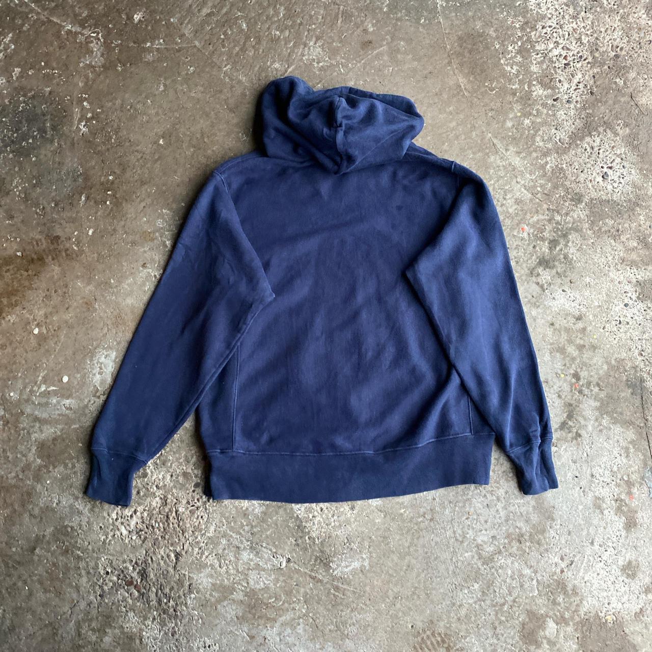 Navy Champion Reverse Weave Graphic Hoodie - M
