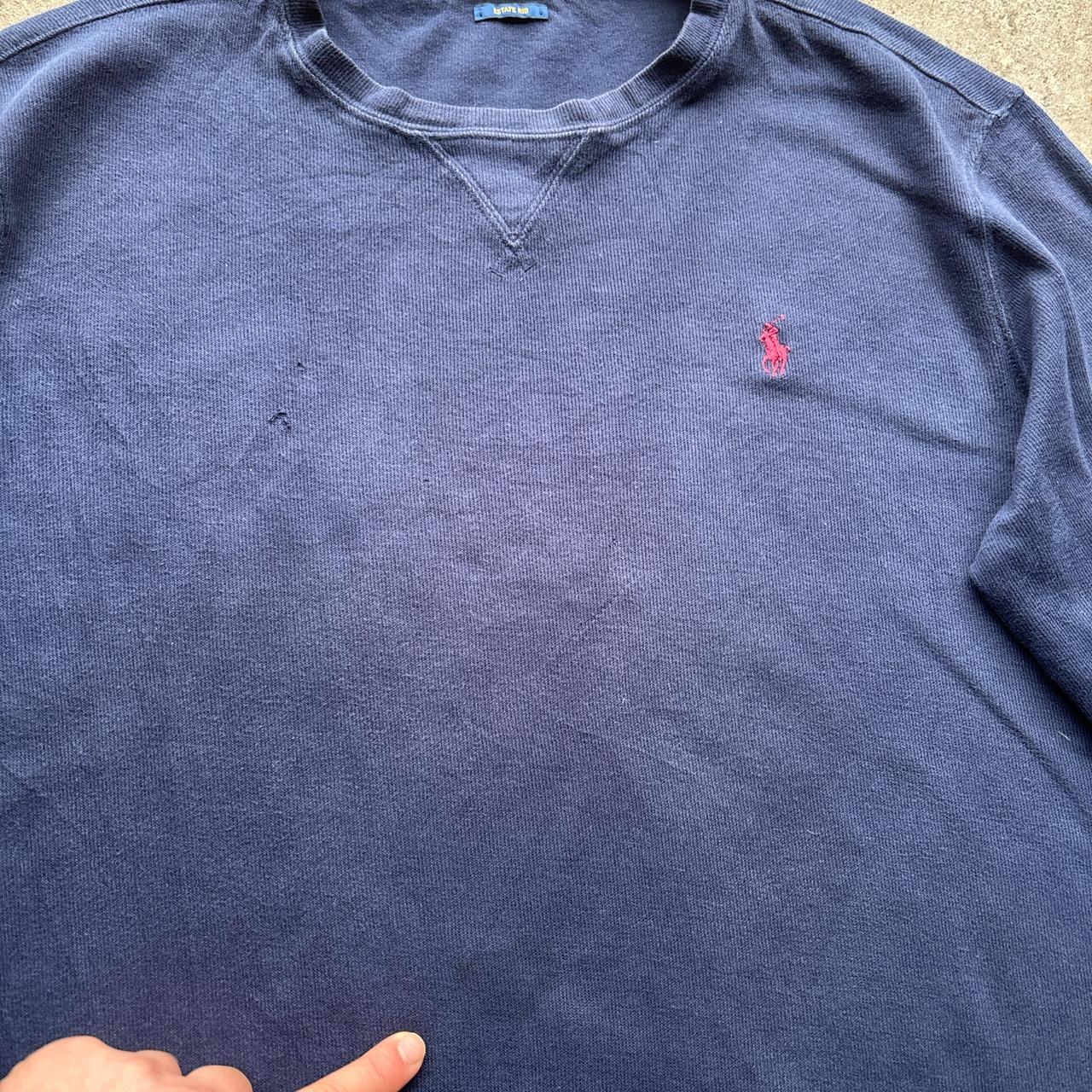 Navy Polo Ralph Lauren sweatshirt with red pony logo