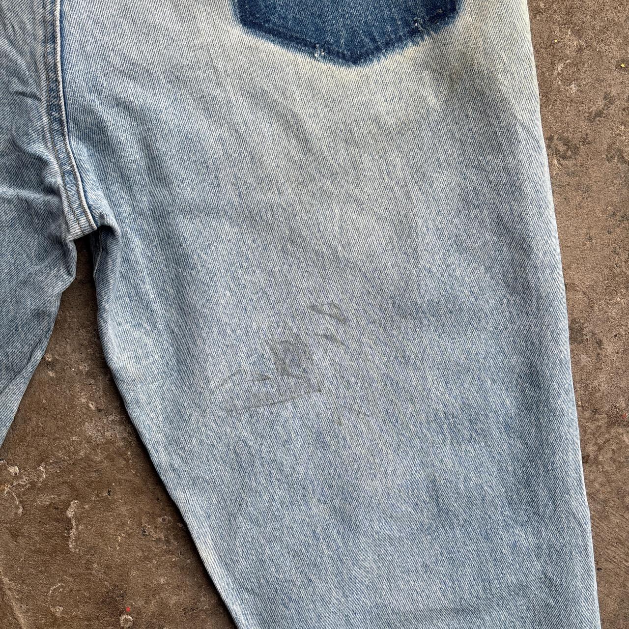Aged Carhartt Blue Denim Jeans