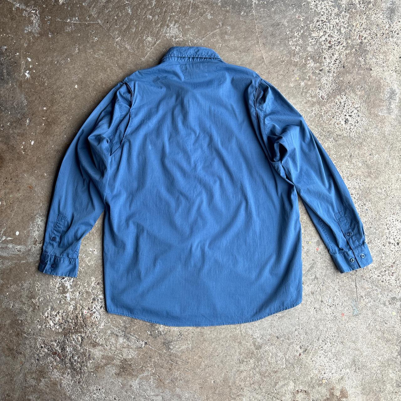 Blue Carhartt Textured Long-Sleeve Shirt