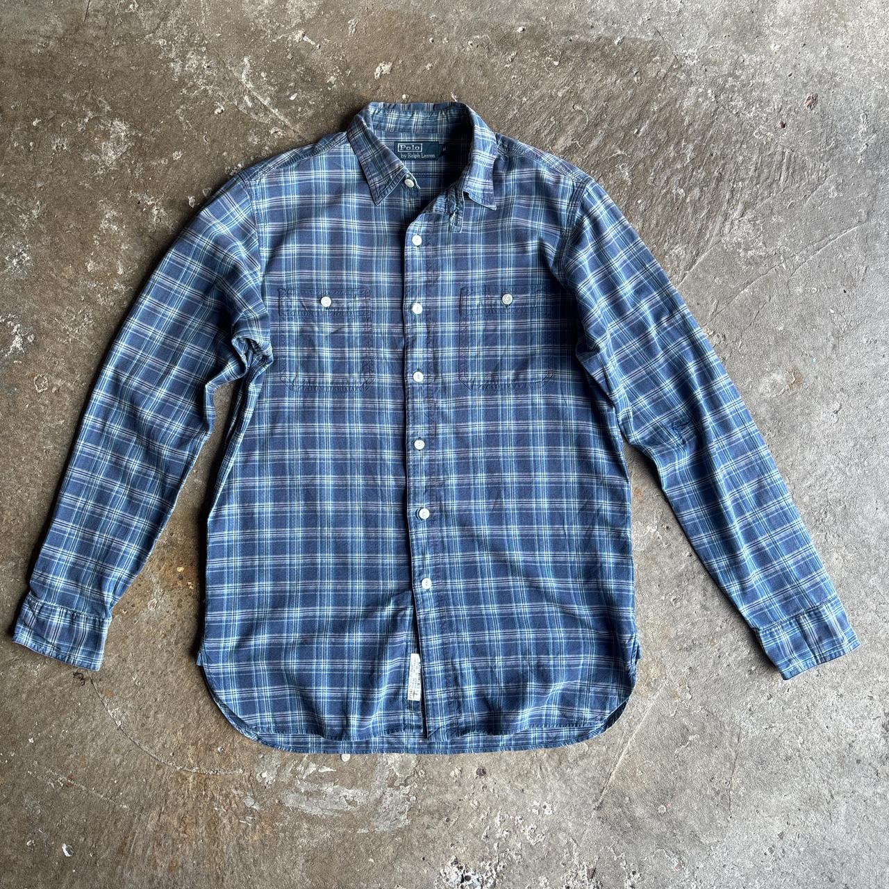 90s Blue chequered Polo Ralph Lauren shirt