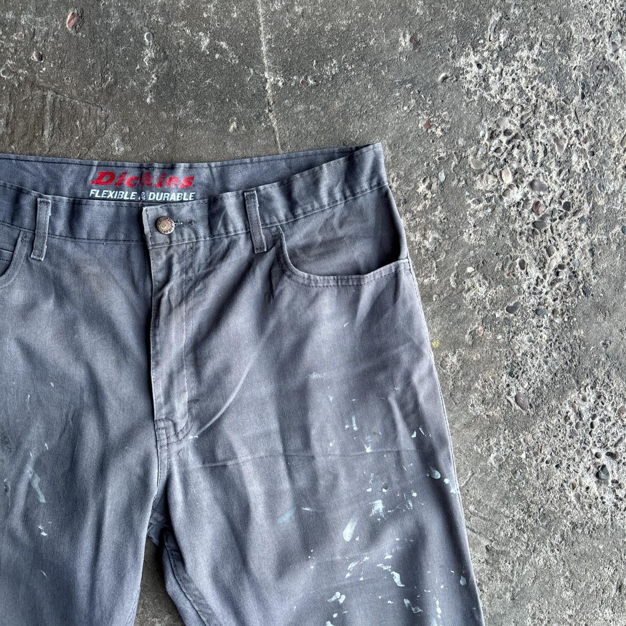 Grey Dickies Paint Splattered Workwear Pants - W36