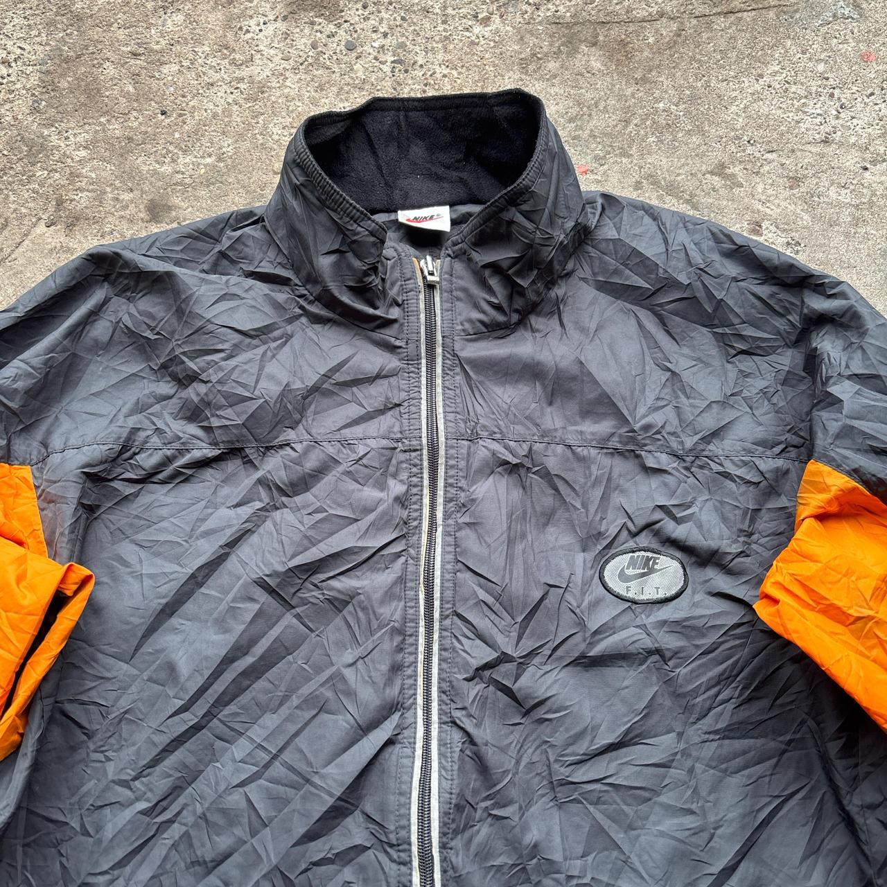 90s Nike black and orange windbreaker jacket
