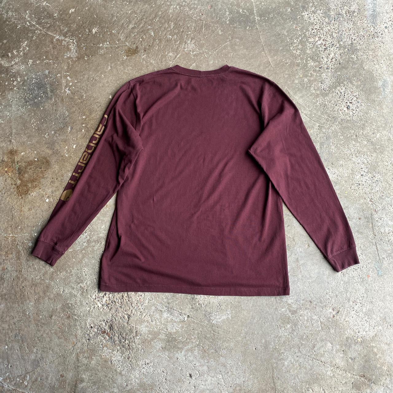 Burgundy Long Sleeve Carhartt T-Shirt - L