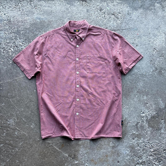 Vintage Red and white JCB short sleeve shirt - M