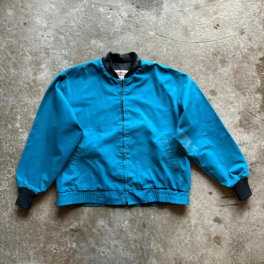 Torquoise workwear jacket with Aztec collar