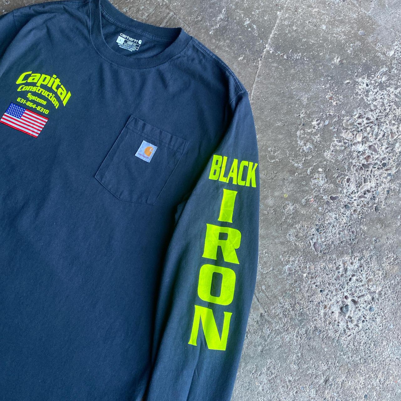 Navy Carhartt Graphic Pocket Long Sleeve T-Shirt - L