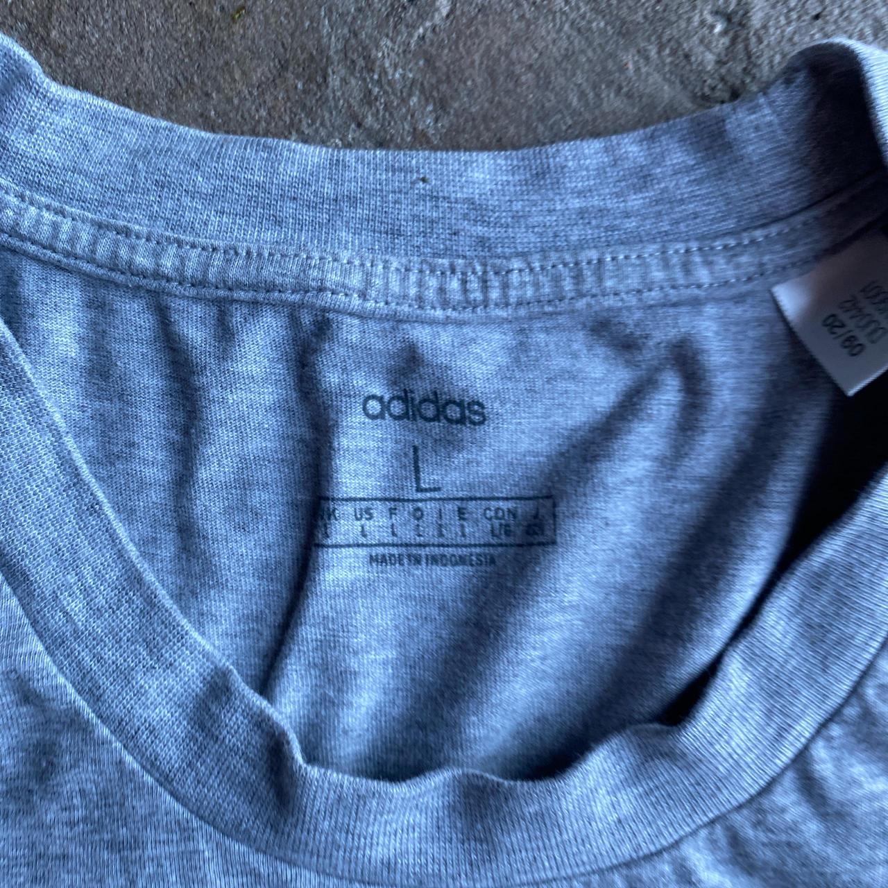 Grey Adidas Logo T-Shirt - L