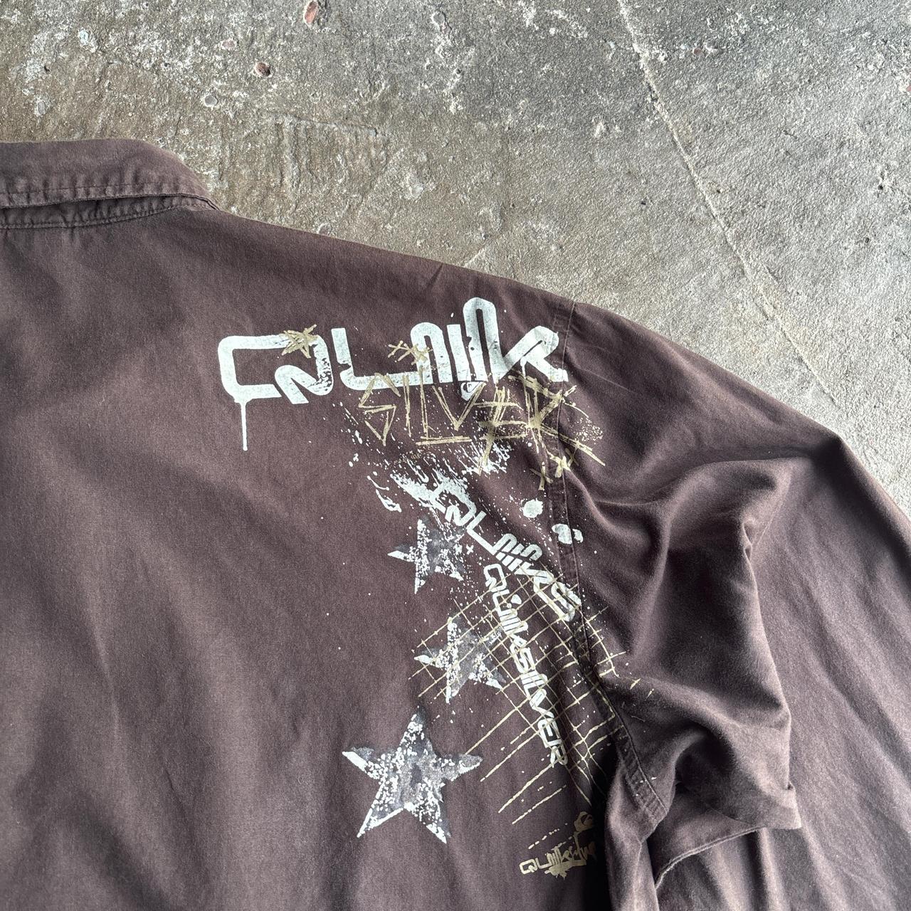 00s Brown Quiksilver shirt - L