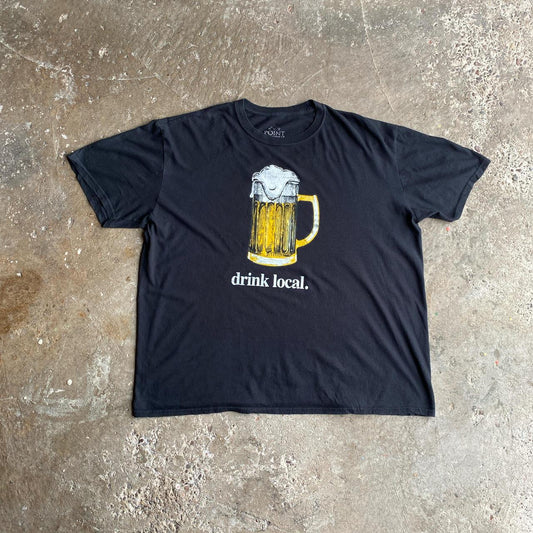 Black Graphic Pint of Beer T-Shirt - 2XL