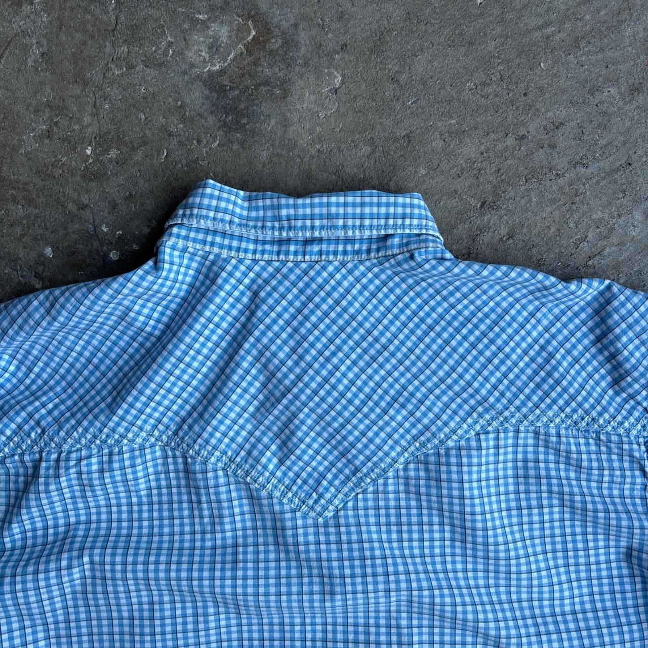 Blue & White Checkered Levi’s Short Sleeve Shirt