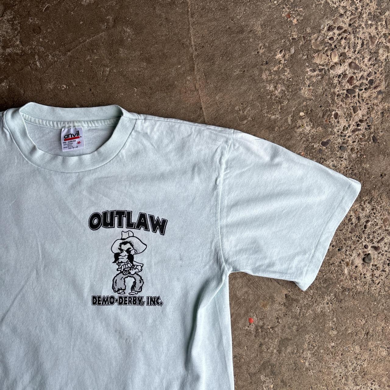 Light Blue ‘Outlaw’ Graphic T-Shirt - M