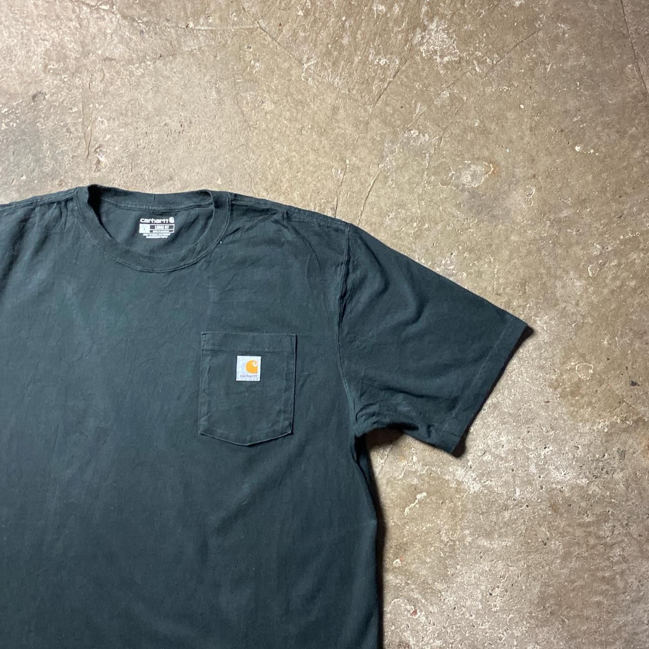Black Carhartt Single Pocket T-Shirt w/ Back Print - L
