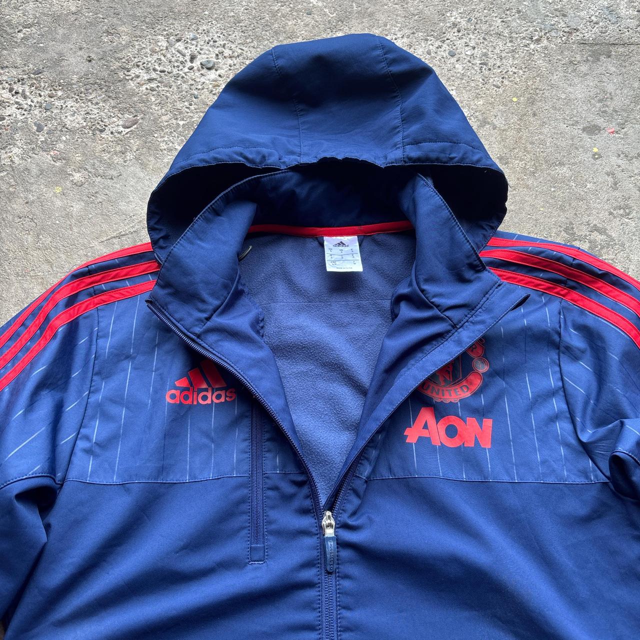 Navy Adidas hooded zipped jacket - S