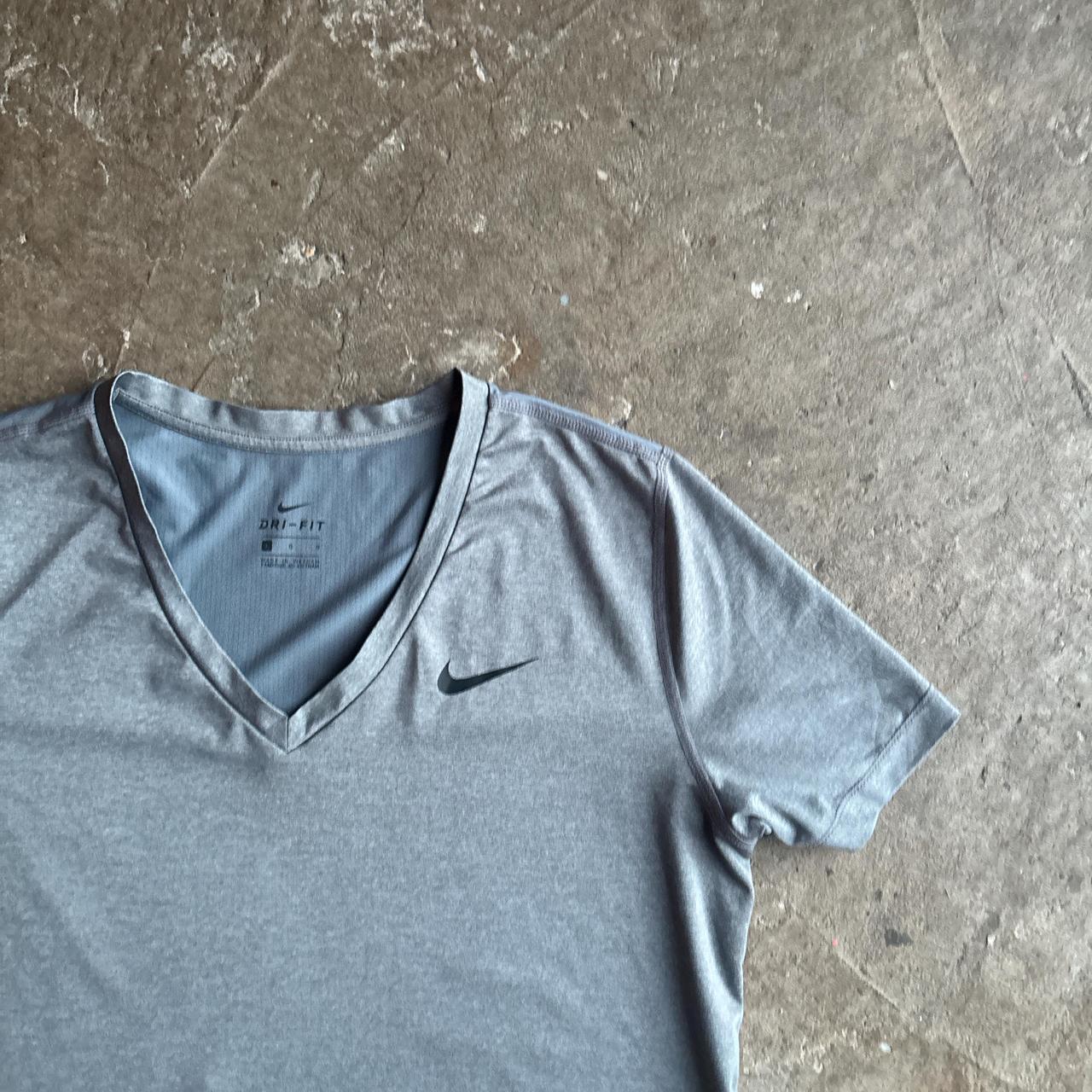 Grey Nike V-Neck Sportswear T-Shirt - L (women’s)